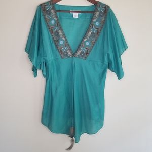 Calvin Klein Choice Embroidered Blouse Sz M